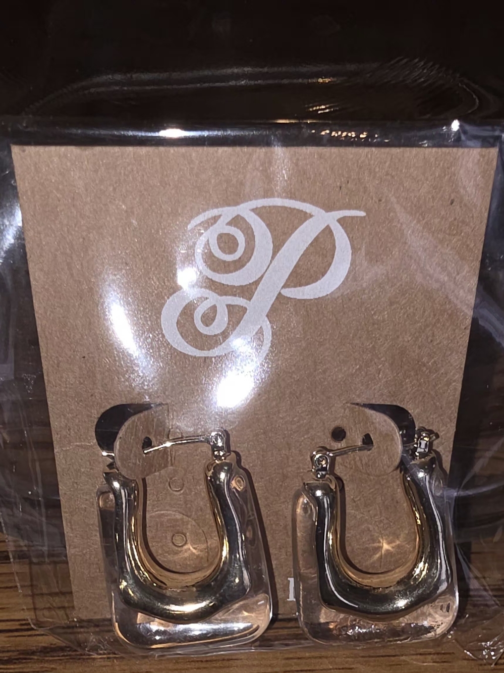 Unbranded Gold-Tone Hollow Square Hoop Earrings